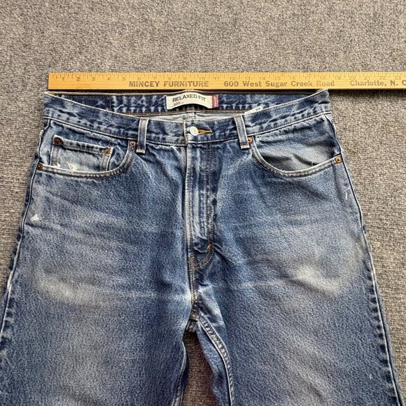 Levis 550 Jeans Mens 36x24 Blue Relaxed Fit Baggy Distressed Paint Splatter - Picture 15 of 16